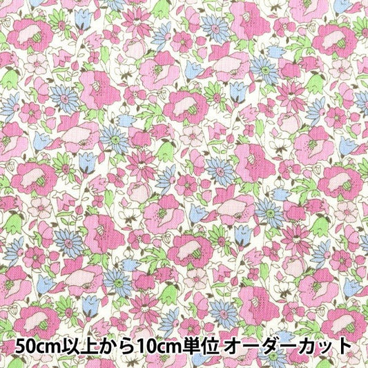 [From quantity 5] Fabric 『Sheeting Poppy Garden Pink ACS1096-A" COTTON KOBAYASHI