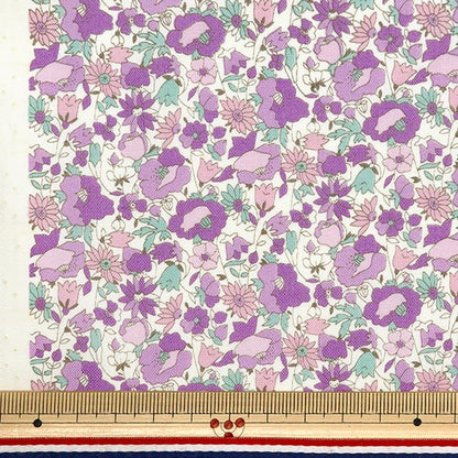 [From quantity 5] Fabric 『Sheeting Poppy Garden Purple ACS1096-D" COTTON KOBAYASHI