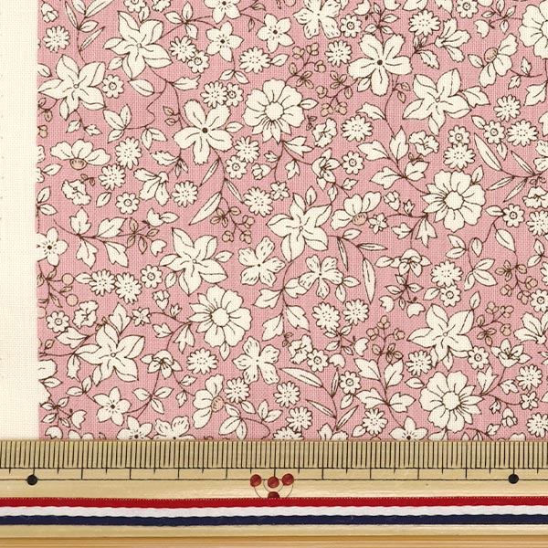[Quantité à partir de 5] Tissu 『siège Fleur blanche rose acs1098-a" COTTON KOBAYASHI