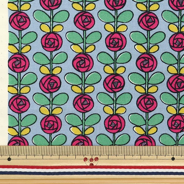 [Menge ab 5] Stoff 『leinwandbindung Mini Rose Grey x Red ACS1097-C" COTTON KOBAYASHI