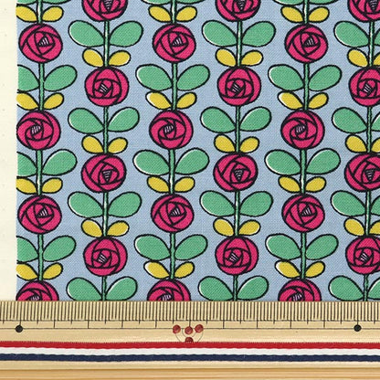 [Menge ab 5] Stoff 『leinwandbindung Mini Rose Grey x Red ACS1097-C" COTTON KOBAYASHI