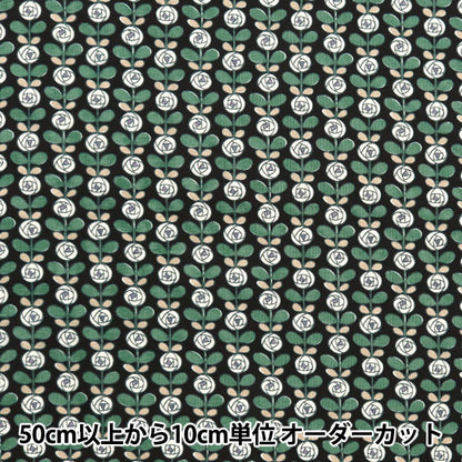 [Quantity starting from 5] Fabric 『Sheeting Mini Rose Black x Red ACS1097-D" COTTON KOBAYASHI