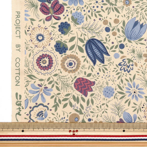 [Menge ab 5] Stoff 『leinwandbindung Botanischer Gartenblau ACS1105-B" COTTON KOBAYASHI