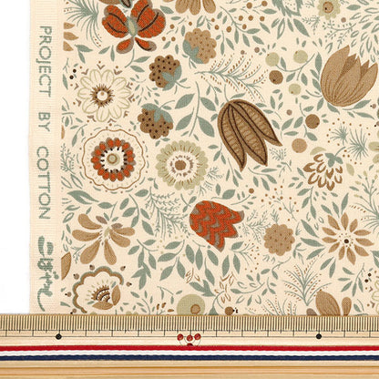 [Menge ab 5] Stoff 『leinwandbindung Botanischer Gartenbraun ACS1105-C" COTTON KOBAYASHI