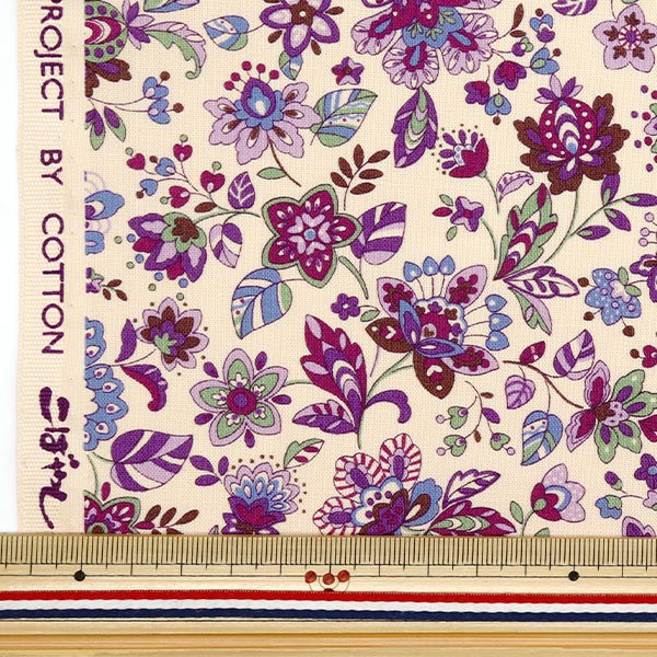[Cantidad a partir de 5] Tela 『láminas Jardín étnico Púrpura ACS1106-D" COTTON KOBAYASHI