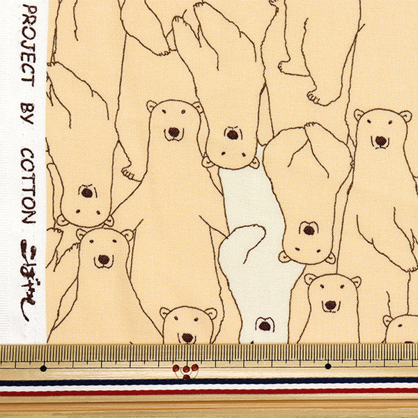 [Quantité à partir de 5] Tissu 『siège Crème d'ours blanc acs1112-b" COTTON KOBAYASHI