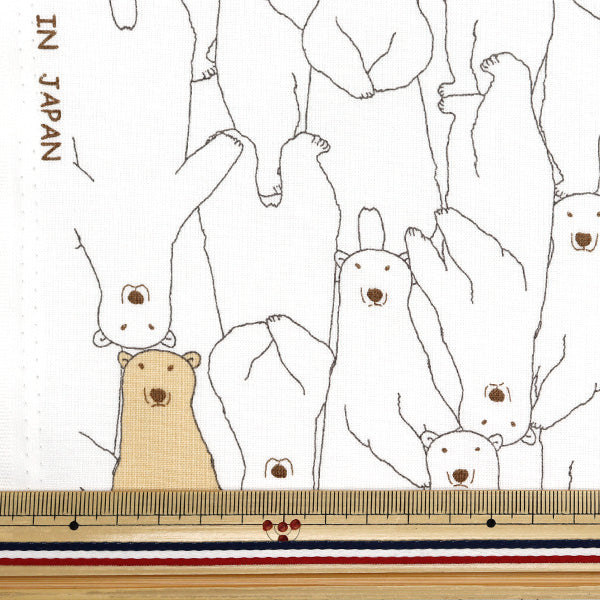 [Quantité à partir de 5] Tissu 『siège Ours blancs pleins d'ACS1112-D blanc" COTTON KOBAYASHI
