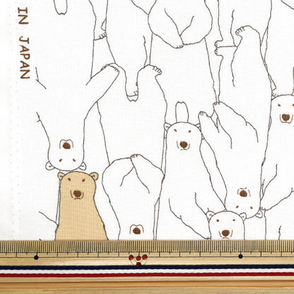 [Quantité à partir de 5] Tissu 『siège Ours blancs pleins d'ACS1112-D blanc" COTTON KOBAYASHI