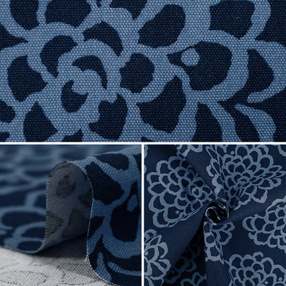 [Menge ab 5] Stoff "Usakos Stoff" Oxford Dahlia navy x Blue ACS1115-A" COTTON KOBAYASHI