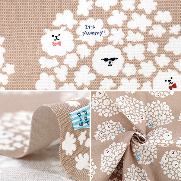 [数量从5开始] 织物 『牛津布 爆米花狗Greige ACS1117-A" COTTON KOBAYASHI