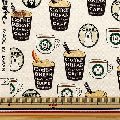 [Quantité à partir de 5] Tissu 『Oxford Barista ours kinari acs1118-a" COTTON KOBAYASHI