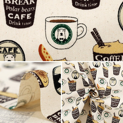 [Quantité à partir de 5] Tissu 『Oxford Barista ours kinari acs1118-a" COTTON KOBAYASHI