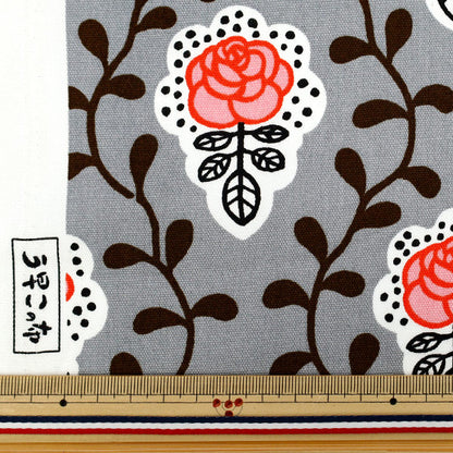 [Quantity starting from 5] Fabric "Usako's cloth" Oxford Florence Grey x Red ACS1139-B" COTTON KOBAYASHI