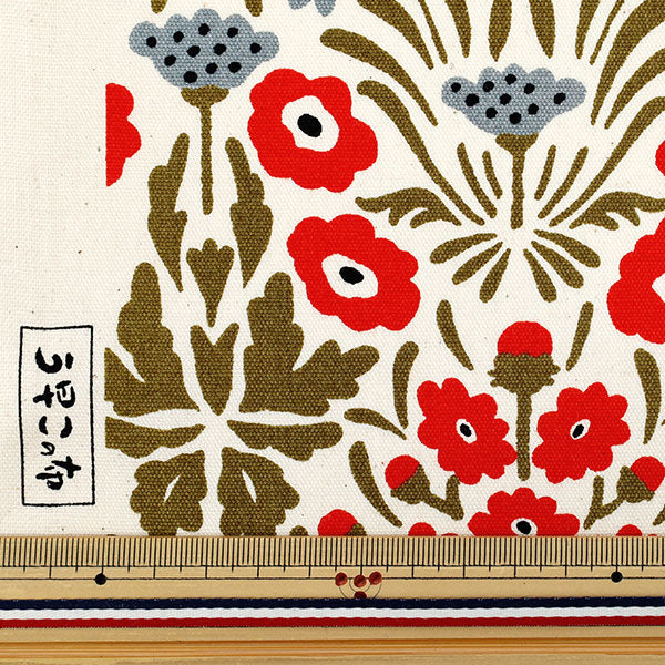 [الكمية تبدأ من 5] الأقمشة "قطعة قماش أوساكو" أكسفورد شينا زهرة كيناري X Red ACS1140-A" COTTON KOBAYASHI