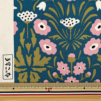 [Количество, начиная с 5] Ткань "Ткань Усако" Оксфорд Shaina Flower Blue x Pink ACS1140-B" COTTON KOBAYASHI