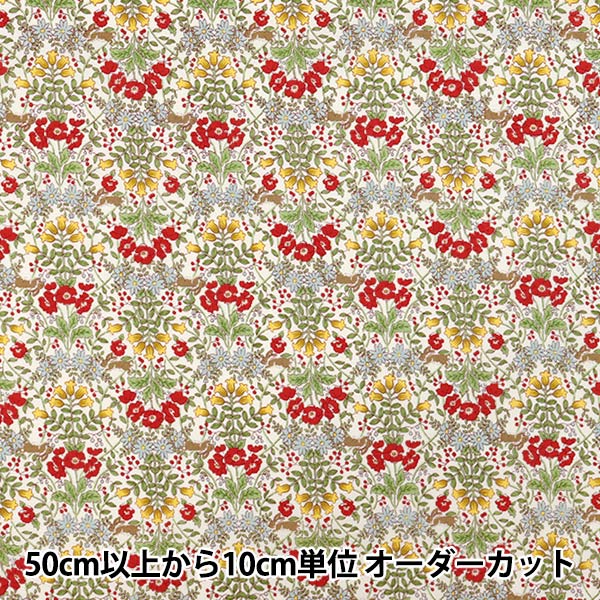 [Quantity starting from 5] Fabric 『Sheeting Vintage Flower Red ACS1125-A" COTTON KOBAYASHI