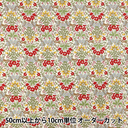 [Quantity starting from 5] Fabric 『Sheeting Vintage Flower Red ACS1125-A" COTTON KOBAYASHI
