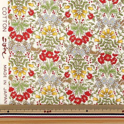 [Quantity starting from 5] Fabric 『Sheeting Vintage Flower Red ACS1125-A" COTTON KOBAYASHI