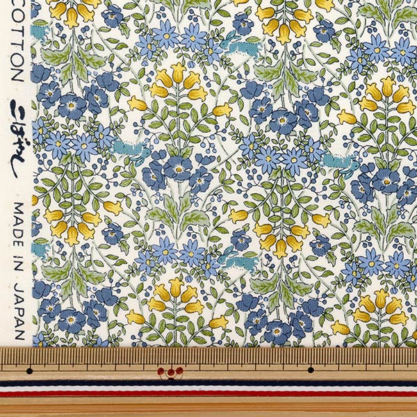 [Quantity starting from 5] Fabric 『Sheeting Vintage Flower Blue ACS1125-B" COTTON KOBAYASHI