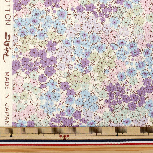 [Quantity starting from 5] Fabric 『Sheeting Champed Fleur Purple ACS1126-C" COTTON KOBAYASHI