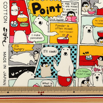 [Menge ab 5] Stoff 『leinwandbindung Weißer Bär Kochen Multi ACS1152-A" COTTON KOBAYASHI