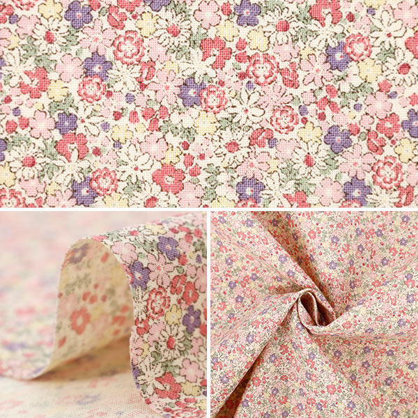 Petite Flower Sheeting Fabric Pink | Cotton Kobayashi – Yuzawaya