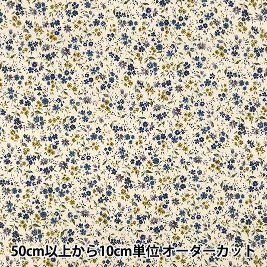 [Quantity from 5] Fabric 『Sheeting Country flower blue ACS1146-B" COTTON KOBAYASHI