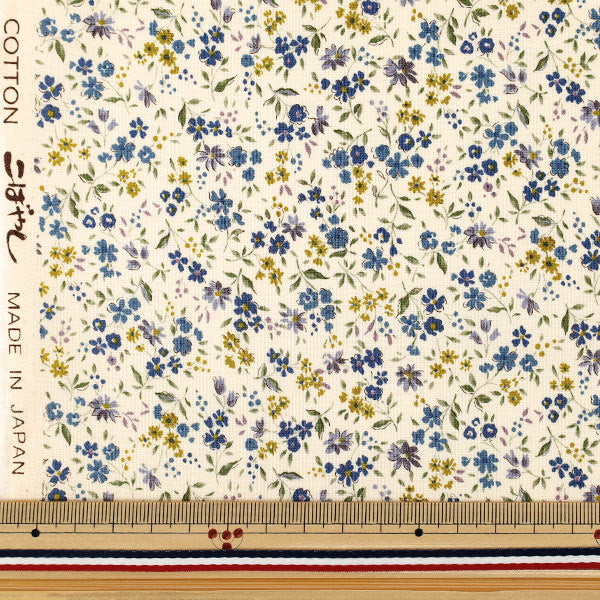 [Quantity from 5] Fabric 『Sheeting Country flower blue ACS1146-B" COTTON KOBAYASHI