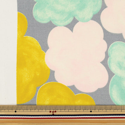 [Quantity from 5] Fabric ``Uhaya this cloth Oxford Cotton Gray x Green ACS1144-D" COTTON KOBAYASHI