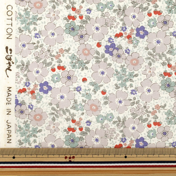 【数量5から】 生地 『シーチング フラワーベリー グレー ACS1148-B』 COTTON KOBAYASHI コットンこばやし 小林繊維