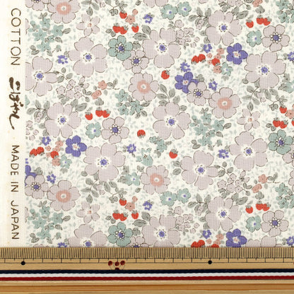 【数量5から】 生地 『シーチング フラワーベリー グレー ACS1148-B』 COTTON KOBAYASHI コットンこばやし 小林繊維