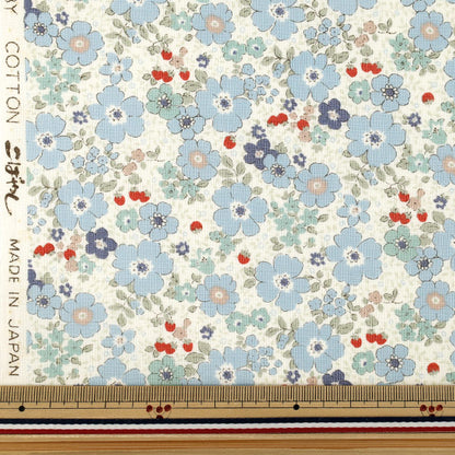 【数量5から】 生地 『シーチング フラワーベリー ブルー ACS1148-C』 COTTON KOBAYASHI コットンこばやし 小林繊維