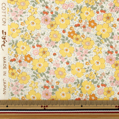 【数量5から】 生地 『シーチング フラワーベリー イエロー ACS1148-D』 COTTON KOBAYASHI コットンこばやし 小林繊維