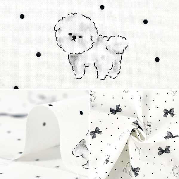 【数量5起】 織物 『板材織物 彩色帆布白色×黑色COCA-OB-WH*BK" KOKKA