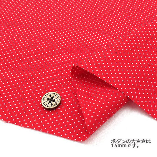 [From quantity 5] Fabric 『Polka dotsBroadprint (very small) red x white 88190-1-10 "