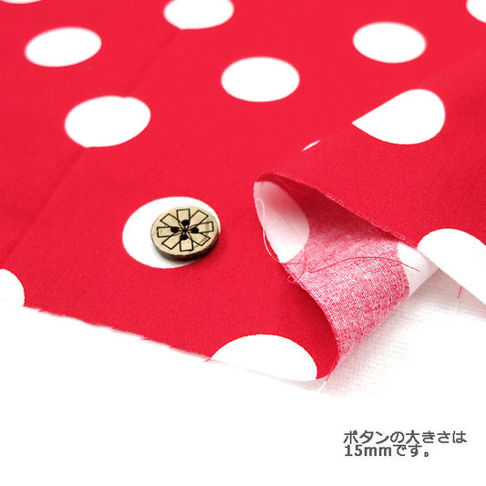 [수량 5에서] 천・원단 『땡땡이 무늬Broadprint 88190-3-10 (Red Back X White) ""