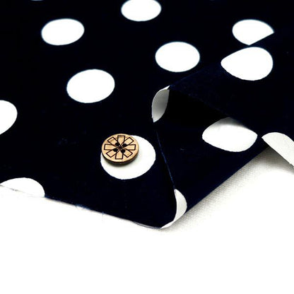 [De la quantité 5] Tissu "Polka Dot Print 88190-3-13 (zone noire x blanc)"