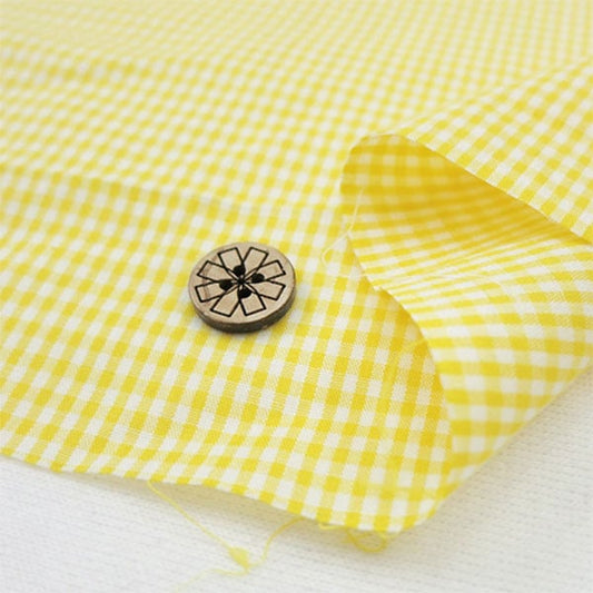 [Dalla quantità 5] tessuto "Gingham co-gis-ye (giallo)"