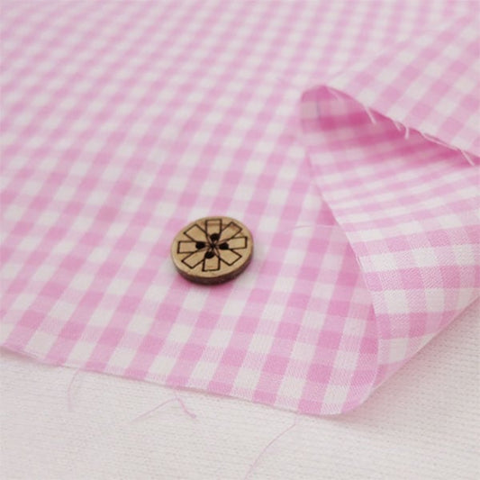 [Dalla quantità 5] tessuto "gingham co-gim-pi (rosa)"