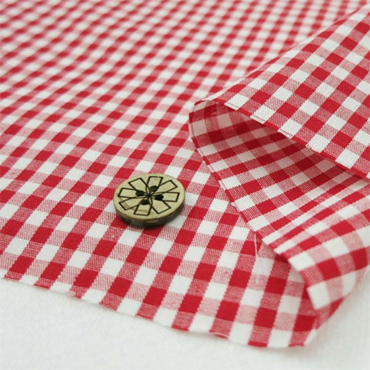 [Dalla quantità 5] tessuto "tintura di gingham co-gim-re (rosso)"