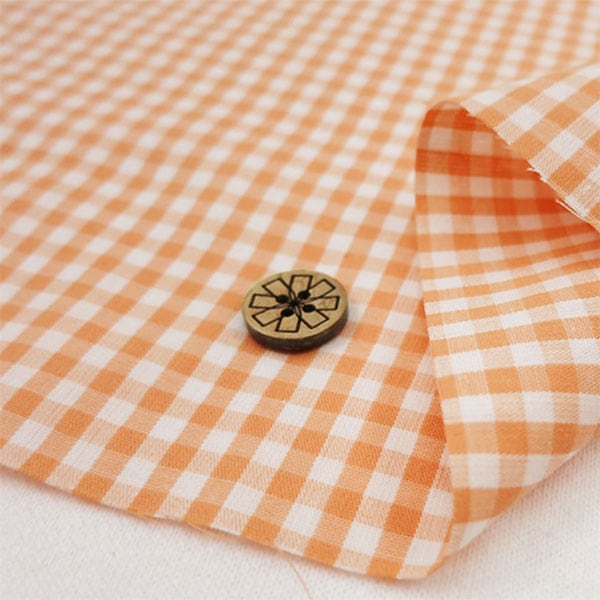 [Dalla quantità 5] tessuto "Gingham co-gim-or (arancione)"