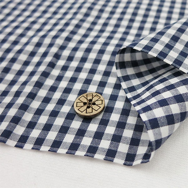 [Dalla quantità 5] tessuto "tintura di gingham co-gim-nv (blu scuro)"