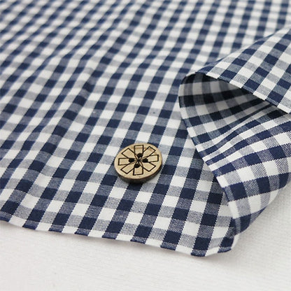 [Dalla quantità 5] tessuto "tintura di gingham co-gim-nv (blu scuro)"