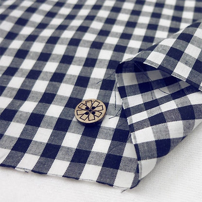 [Dalla quantità 5] tessuto "Gingham co-gil-nv (blu scuro)"