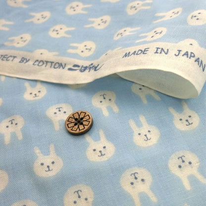 [De la quantité 5] tissu "W Gauze (Double Gauze) Rabbit KTS3217-D" Cotton Kobayashi Cotton Kobayashi Kobayashi.