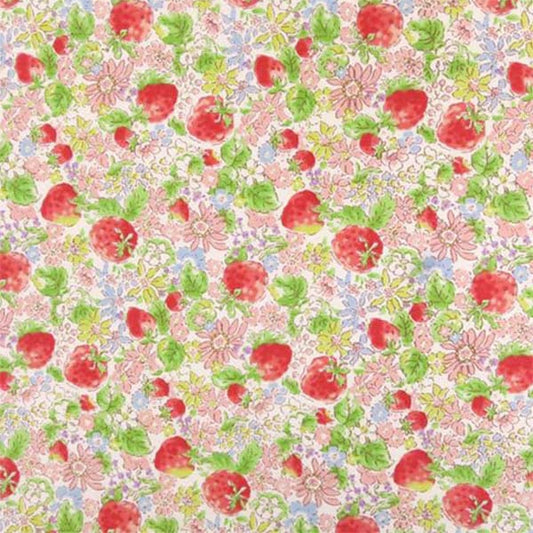 [From quantity 5] Fabric "Broad strawberry and flower KTS6025-A" COTTON KOBAYASHI