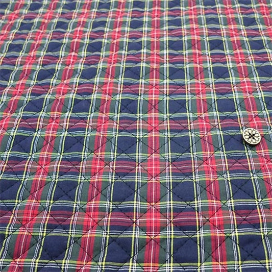 [From quantity 5] Fabric "Tartan Check Quilt Navy x Green 104"