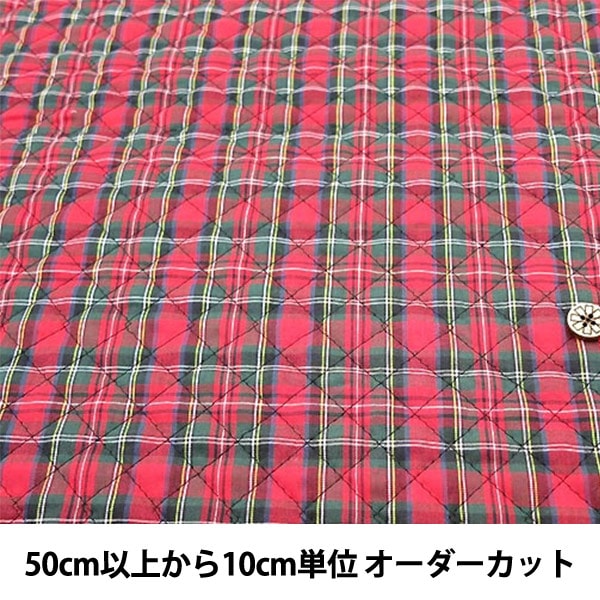 [From quantity 5] Fabric "Tartan Check Quilt Red x Green 154"