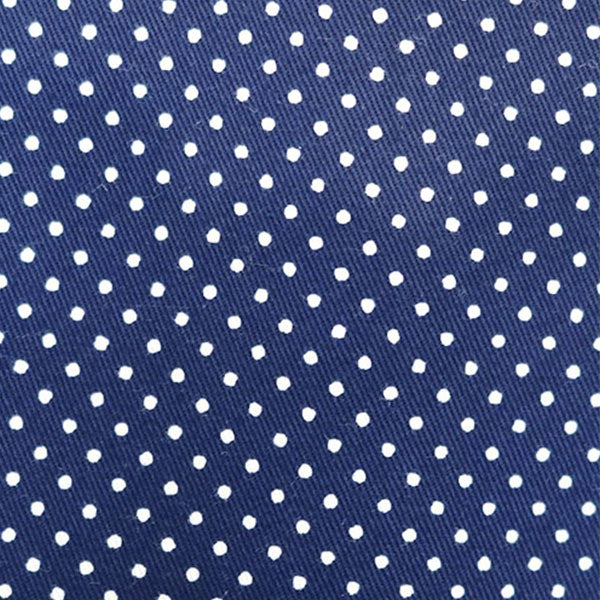 [Dalla quantità 5] Tessuto 『PoisTwill Stampa (piccolo) blu navy x bianco "