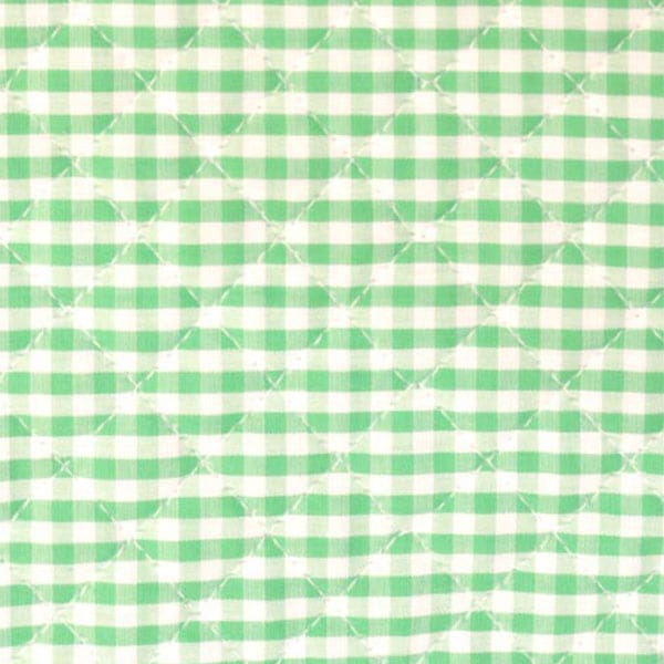 [De la cantidad 5] Fabric "Teñido de gingham acolchado medio verde"